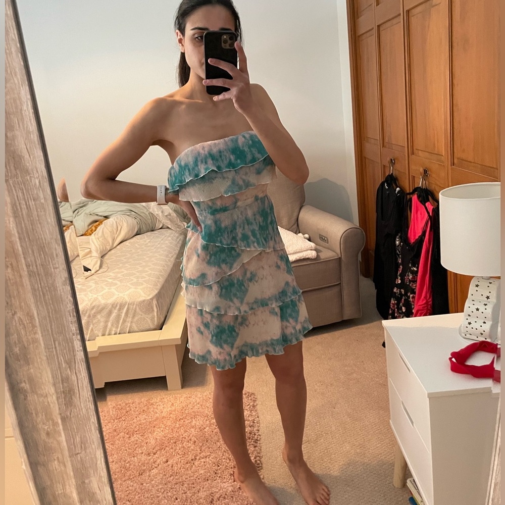 Tiered Pastel Tie Dye Dress